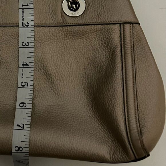 Coach Gold Metallic Brooke Chain Carryall Shoulder Bag Style No. F39019 - Picture 10 of 16